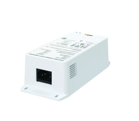 Axis TU8003 - Stroomtoevoer - connectiviteit midspan - 100-240 Volt wisselstroom V - 90 Watt - Ethernet 10/100/1000 - 1.8 m kabel - Europa - wit, NCS S 1002-B - TAA Compliant - voor Axis C1110-E