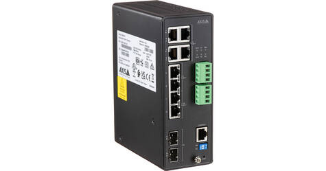 Axis D8208-R - Switch - industrieel - Beheerd - 8 x 10 Gigabit Ethernet - desktop - PoE++ (480 W) - voor AXIS A1610-B, C1410, P1385-E, W400, Camera Station S1216 Recording Server, S1296