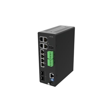 Axis D8208-R - Switch - industrieel - Beheerd - 8 x 10 Gigabit Ethernet - desktop - PoE++ (480 W) - voor AXIS A1610-B, C1410, P1385-E, W400, Camera Station S1216 Recording Server, S1296