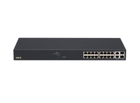 Axis T8516 - Switch - Beheerd - 16 x 10/100/1000 (PoE+) + 2 x 10/100/1000/SFP - desktop, rack-uitvoering - PoE+ (240 W) - voor AXIS A1610, C1410, D3110, M3067, P1385, P1455, W400, Camera Station S1216, S1232, S1296