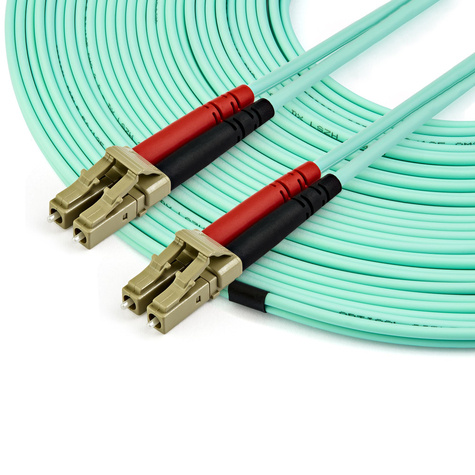 STARTECH 15m OM3 LC to LC Multimode Duplex Fiber Optic Patch Cable - Aqua - 50/125 - LSZH Fiber Optic Cable