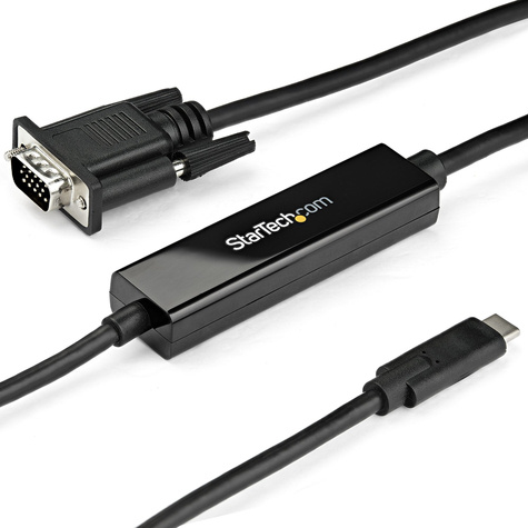 STARTECH STARTECH 1m USB C naar VGA Kabek, 1920x1200/1080p USB Type C naar VGA Video Active Adapter Kabel, Thunderbolt 3 Compatibel