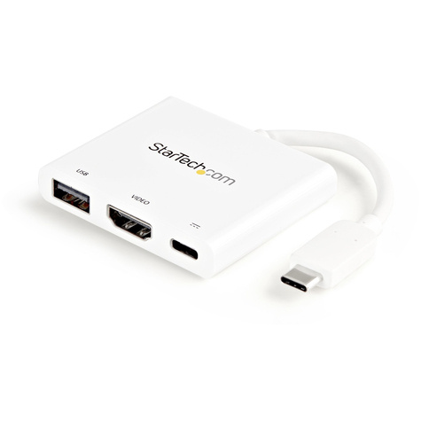STARTECH STARTECH USB-C to HDMI Adapter - White - 4K 30Hz - Thunderbolt 3 Compatible - with Power Delivery (USB PD)