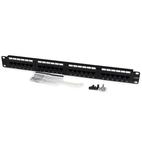 STARTECH 24 Port 1U Rackmount Cat 6 110 Patch Panel - 24 port Network Patch Panel - RJ45 Ethernet 110 type Rack Mount Patch Panel 1U