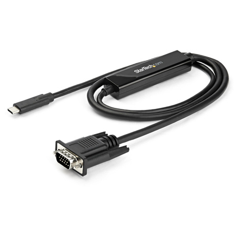 STARTECH 1m USB C naar VGA Kabek, 1920x1200/1080p USB Type C naar VGA Video Active Adapter Kabel, Thunderbolt 3 Compatibel
