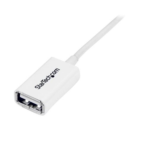 STARTECH 1 m USB 2.0-verlengkabel A-naar-A - M/F - wit - USB-verlengkabel - USB (V) naar USB (M) - USB 2.0 - 1 m - gevormd