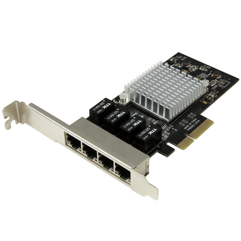 STARTECH 4 poorts gigabit ethernet netwerkkaart -  PCI Express - Intel 1350 NIC - PCIe netwerk adapter kaart met Intel Chip