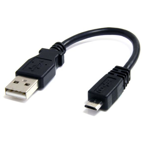 STARTECH 15 cm Micro USB-kabel - A naar micro B - USB-kabel - USB (M) naar micro-USB type B (M) - USB 2.0 - 15 cm - zwart