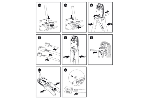 DIGITUS Multi modulaire krimptang, geschikt voor 4P2C 4P4C, 6P4C, 6P6C, 8P8C, incl. stripper en snijder