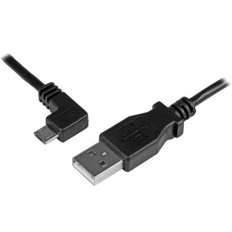 STARTECH 1m Micro-USB oplaad en sync kabel - M/M - Micro-USB haaks naar links - USB naar Micro USB oplaadkabel