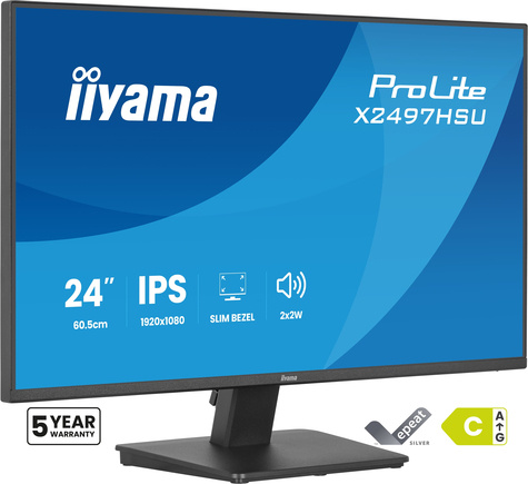Iiyama X2497HSU-B1 24" IPS LCD with 4-si