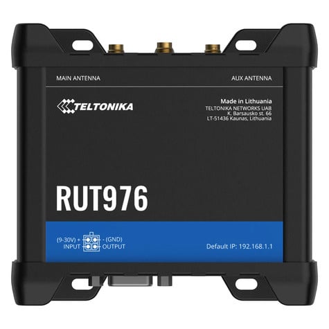 Teltonika RUT976i 4x Ethernet ports WiFi Dual-SIM GPS an I/O connector block RS232/RS485 and RutOS software