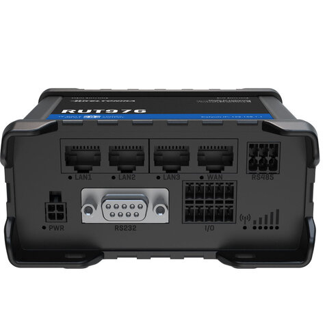Teltonika RUT976i 4x Ethernet ports WiFi Dual-SIM GPS an I/O connector block RS232/RS485 and RutOS software