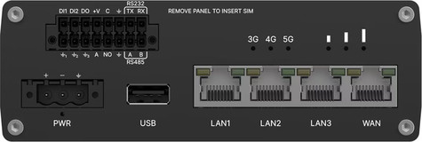 Teltonika Cellular 5G router with support for both SA and NSA 5G architectures Dual-SIM eSIM 4x Gigabit Ethernet ports WIFI GPS Serial (RS232 RS485)