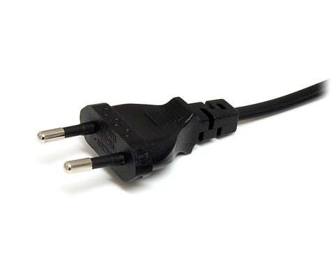 STARTECH 2m Laptop Stroomkabel, EU Plug naar C7, 2.5A 250V, 18AWG, Laptop Vervangkabel, Printer Voedingskabel