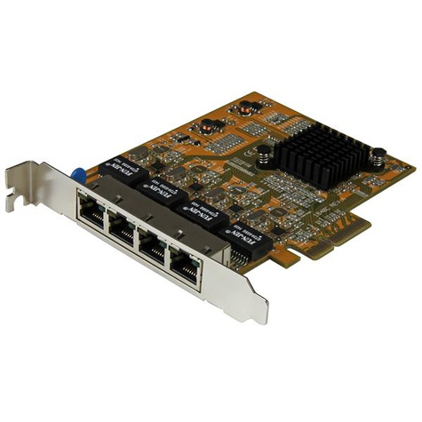 STARTECH STARTECH 4-Poort PCI Express gigabit netwerk adapter kaart - Quad Port PCIe Gigabit NIC - Netwerkadapter - PCIe - Gigabit Ethernet x 4 - geel