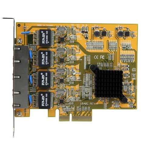 STARTECH 4-Poort PCI Express gigabit netwerk adapter kaart - Quad Port PCIe Gigabit NIC - Netwerkadapter - PCIe - Gigabit Ethernet x 4 - geel