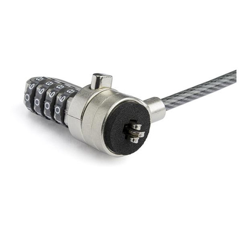 STARTECH Laptop kabelslot verlenglus - 15cm stalen kabel  4-cijfer combinatieslot - multi-functioneel - anti-diefstal (BRNCHLOCK)