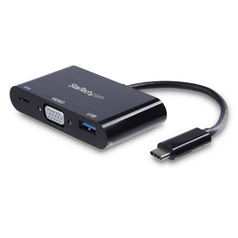 STARTECH USB-C naar VGA multifunctionele adapter met Power Delivery en USB-A poort - USB Type-C naar VGA
