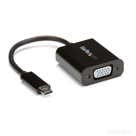 STARTECH STARTECH USB-C to VGA Adapter - Black - 1080p - Video Converter For Your MacBook Pro - USB C to VGA Display Dongle