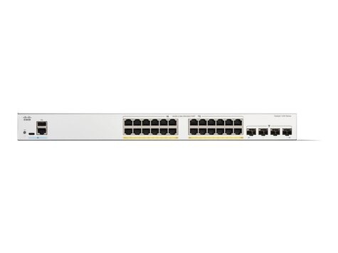 Cisco Cisco Catalyst 1200-24P-4G - Switch - L3 - intelligent - 24 x 10/100/1000Base-T + 4 x 10 Gigabit SFP+ - rack-uitvoering - PoE+ (195 W)