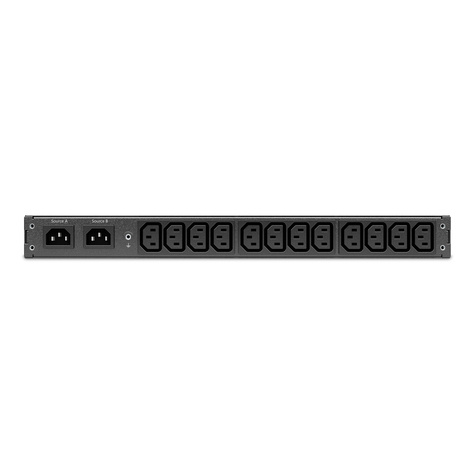 APC Automatische doorvoerschakelaar (rack-uitvoering) - AC 207-253 V - 2000 VA - 1-fase - USB, Ethernet 10/100/1000 - uitgangen: 12 - 1U - zwart