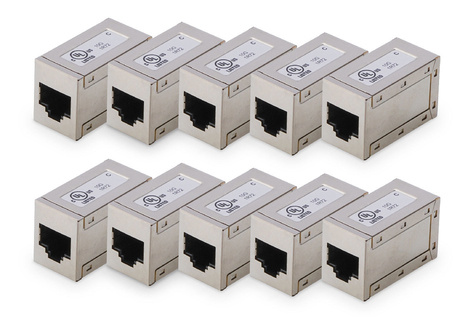 DIGITUS DIGITUS Modular Coupling, 8P8C, 1:1 shielded CAT6, metal housing, 10 pcs.