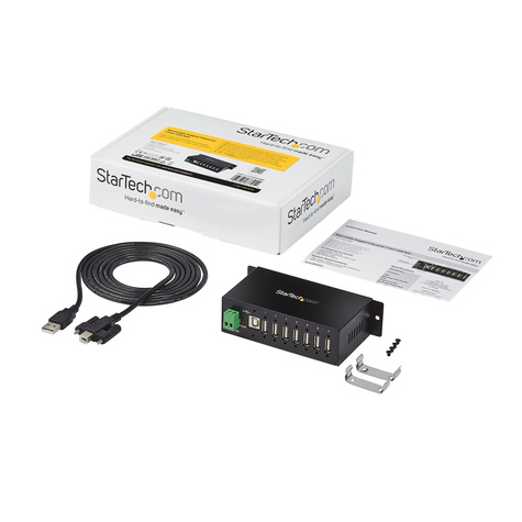 STARTECH Monteerbare robuuste industri�le 7-poort USB-hub - Hub - 7 x USB 2.0 - monteerbaar op DIN-rails - gelijkstroom