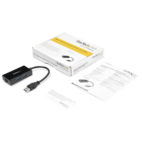 STARTECH USB 3.0 naar Gigabit Netwerk Adapter met ingebouwde 2-Poorts USB Hub - Native Driver Support