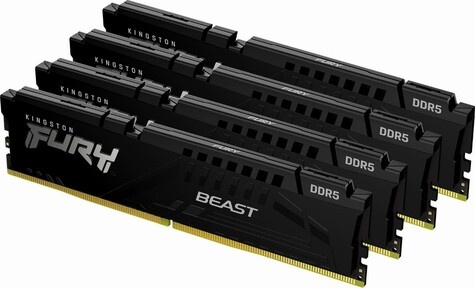 Kingston 128GB 5200MT/s DDR5 CL40 DIMM (Kit of 4) FURY Beast Black XMP