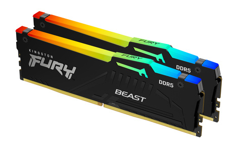 Kingston FURY Beast RGB - DDR5 - kit - 32 GB: 2 x 16 GB - DIMM 288-pin - 6400 MHz / PC5-51200 - unbuffered