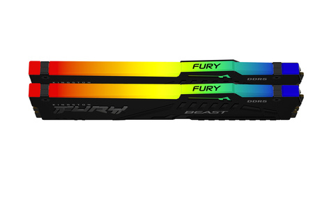 Kingston FURY Beast RGB - DDR5 - kit - 32 GB: 2 x 16 GB - DIMM 288-pin - 6400 MHz / PC5-51200 - unbuffered