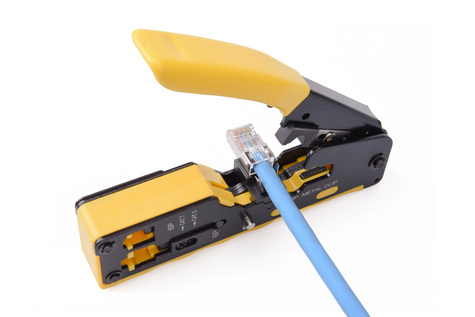 DIGITUS Multi Modular Crimping Tool Pass through Suitable for 6P,8P, CAT 6, EZ 8P8C Plug