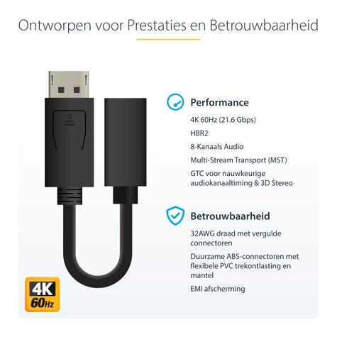 STARTECH 15 cm DisplayPort naar Mini DisplayPort Videokabel Adapter - M/F - DisplayPort-adapter