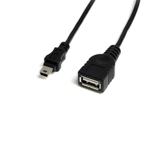 STARTECH STARTECH 30 cm mini USB 2.0-kabel - USB A naar mini B F/M - USB-kabel - USB (V) naar mini USB type B (M) - USB 2.0 - 30 cm - zwart