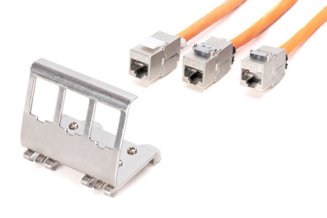 DIGITUS DIN rail adapter voor 3x Keystone modules Metalen versie