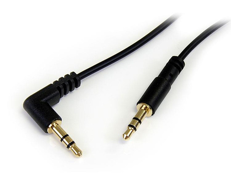 STARTECH 1,8 m slanke 3.5mm naar rechtsgehoekte stereo audio kabel - M/M - Audiokabel