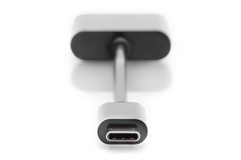 DIGITUS USB type C distributiekabel, type C - 3,5mm+type C St/Bu/Bu, 0,2m, Gen2, 5A, 10GB, Vers. 3.1, bw