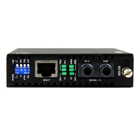 STARTECH 10/100 Mbit Multi-Mode Glasvezel Converter ST 2 km - Glasvezel mediaconverter - 100Mb LAN - 10Base-T, 100Base-FX, 100Base-TX - RJ-45 / ST multimodus - maximaal 2 km - 1310 nm - voor P/N: ETCHS2U, SVA12M2NEUA, SVA12M5NA