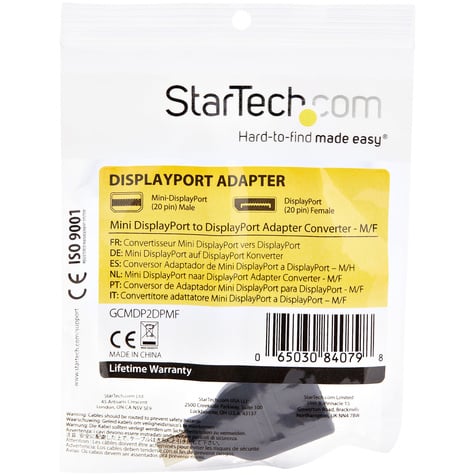 STARTECH Mini DisplayPort naar DisplayPort Adapter Converter - M/F - DisplayPort-adapter - DisplayPort (V) naar Mini DisplayPort (M)