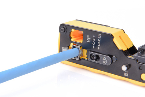 DIGITUS Multi Modular Crimping Tool Pass through Suitable for 6P,8P, CAT 6, EZ 8P8C Plug