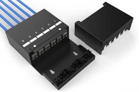 DIGITUS Consolidatiepuntkast, 6 poorten Keystone-modules Met intelligente kabelmanager