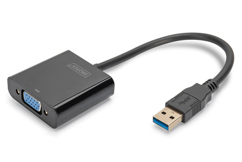 DIGITUS DIGITUS USB 3.0 naar VGA-adapter, 1080p USB-ingang, VGA-uitgang