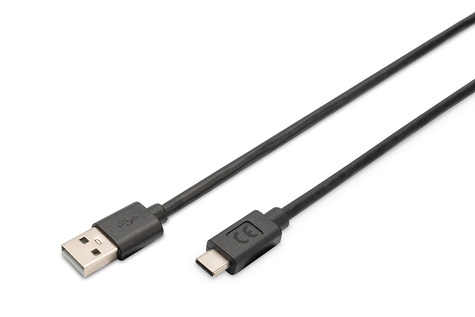 DIGITUS USB Type-C connection cable, type C to A M/M, 3.0m, 3A, 480MB, 2.0 Version, bl