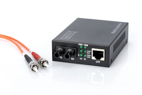 DIGITUS Fast Ethernet-mediaconverter, multimode ST-connector, 1310nm, tot 2km