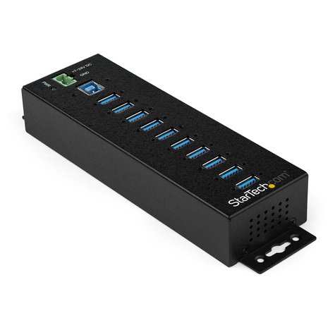 STARTECH STARTECH 10-poorts industriële USB 3.0 hub - inclusief externe voedingsadapter - ESD  350W overspanningsbeveiliging (HB30A10AME)