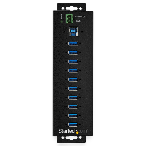 STARTECH 10-poorts industriële USB 3.0 hub - inclusief externe voedingsadapter - ESD  350W overspanningsbeveiliging (HB30A10AME)