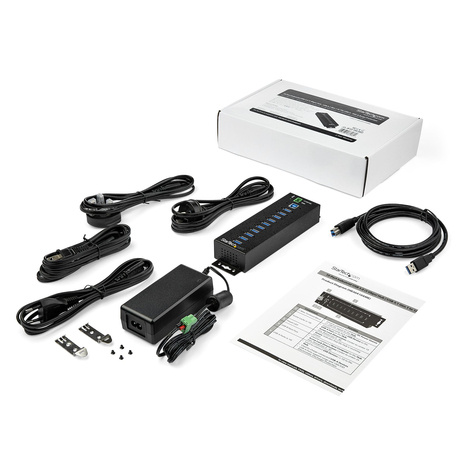 STARTECH 10-poorts industriële USB 3.0 hub - inclusief externe voedingsadapter - ESD  350W overspanningsbeveiliging (HB30A10AME)