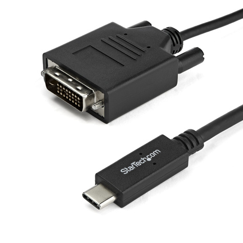 STARTECH STARTECH USB-C to DVI Cable - 6 ft / 2m - 1080p - 1920x1200 - USB-C DVI Monitor Cable - USB C Cable