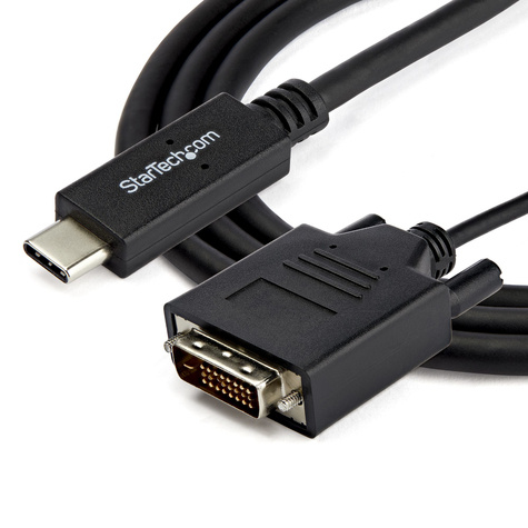 STARTECH USB-C to DVI Cable - 6 ft / 2m - 1080p - 1920x1200 - USB-C DVI Monitor Cable - USB C Cable